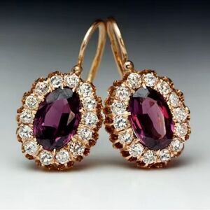 Elegant Purple and Gold Earrings
